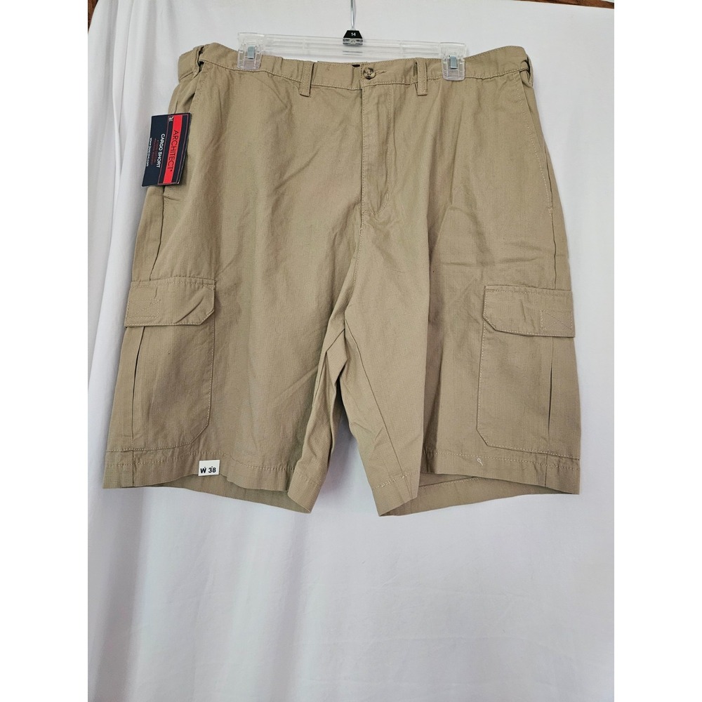 Architect  Men's Size 38W KHAKI Cargo Shorts 100% Cotton‎ NWT
